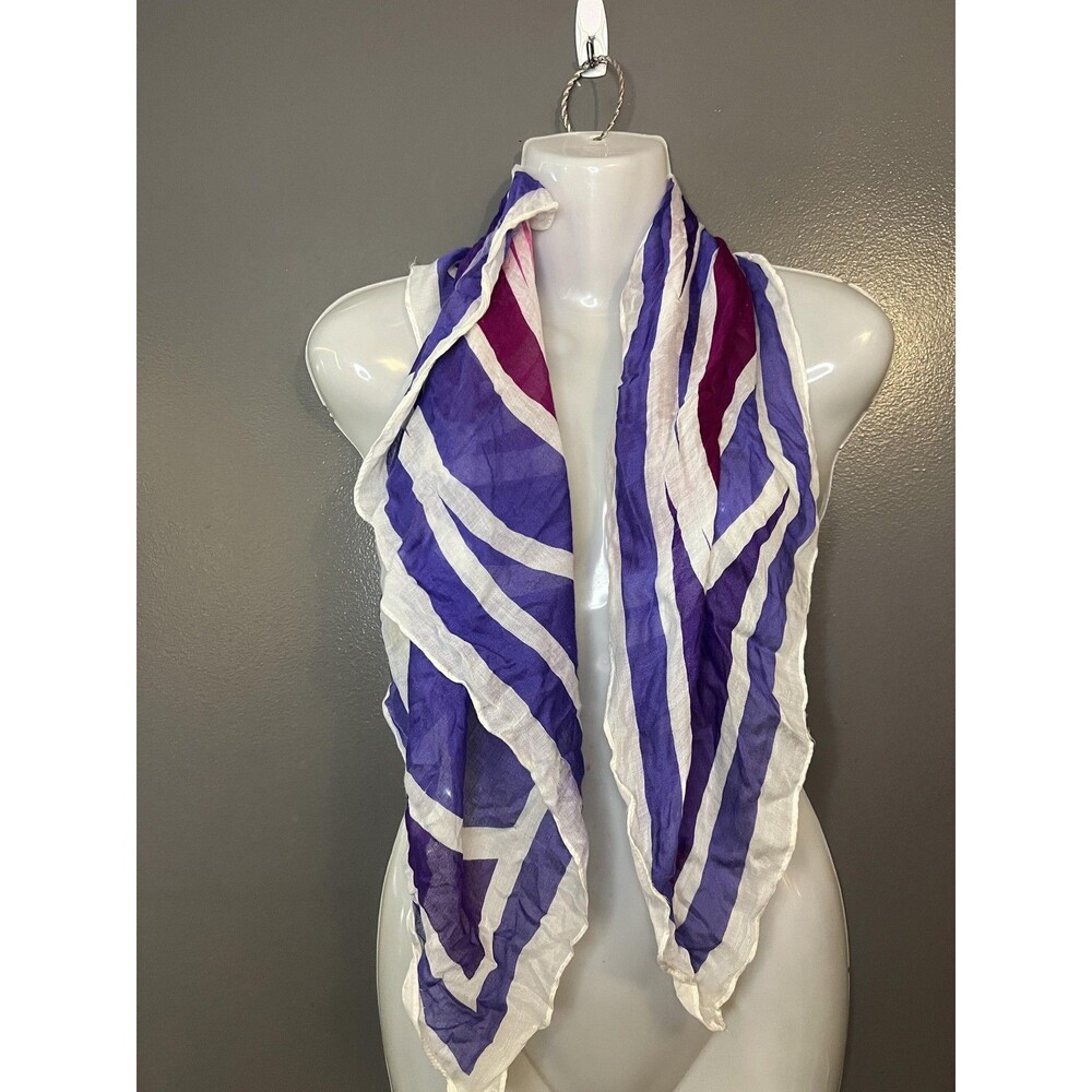 Vana Scarf Womens One Size Purple Pink Geometric Square Japan Lightweight